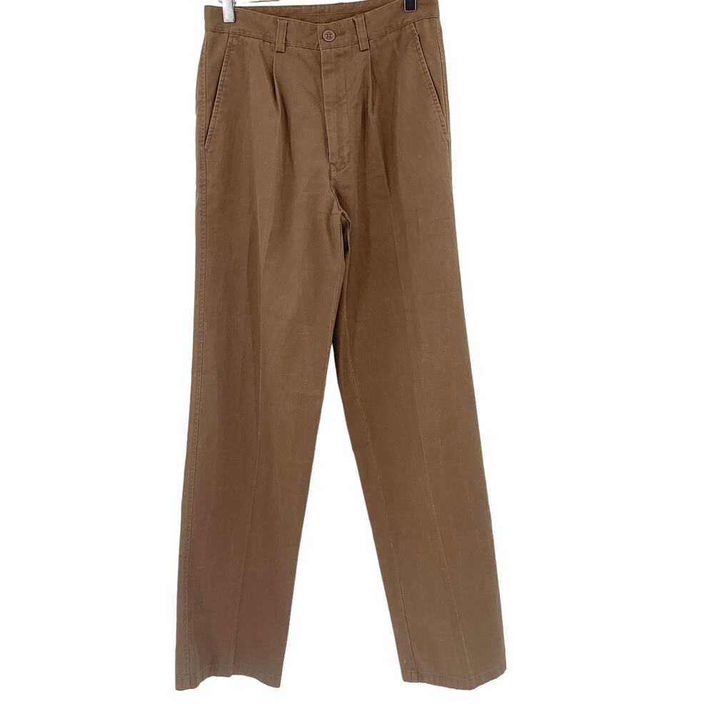 GIORGIO ARMANI Pants Size 30 / Size L Slacks Tan Pleated Brown Straight Leg - Picture 6 of 10